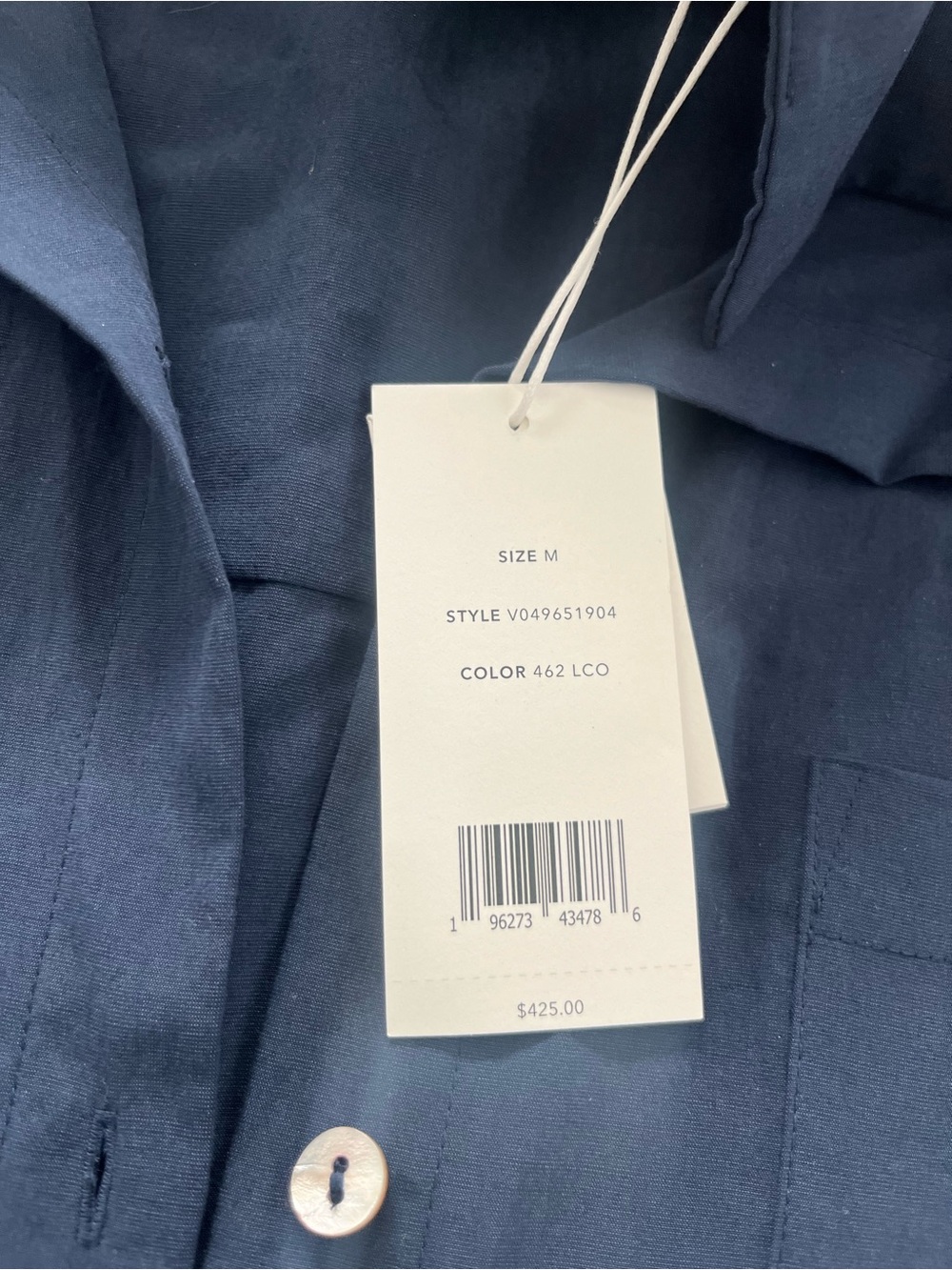 Vince Navy Blue Button-Front Shirt Dress - Picture 6 of 7
